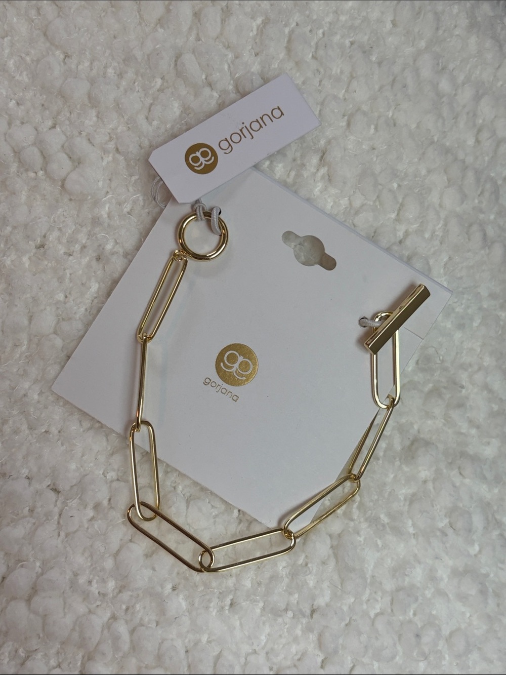 NWT Gorjana Harper Gold Paperclip Chain Bracelet - Picture 3 of 5